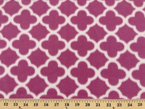 Anti Pill Quatrefoil Fuchsia  Fleece 123