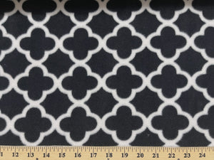 Anti Pill Quatrefoil Black  Fleece 125