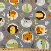 Anti-Pill Zoo Animals Alphabets Fleece 136