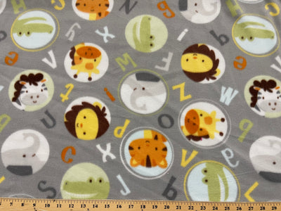 Anti-Pill Zoo Animals Alphabets Fleece 136