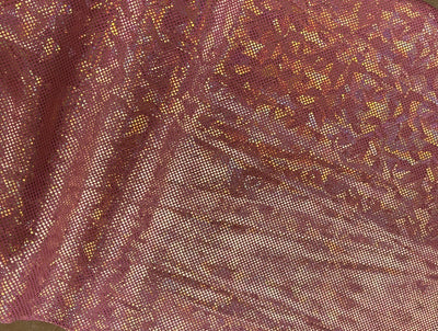 Metallic Hologram Foil Spandex CORAL/ORANGE