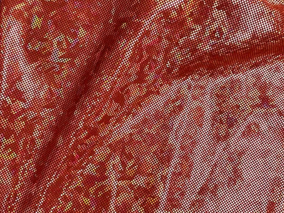 Metallic Hologram Foil Spandex RED/ORANGE