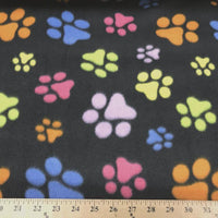 Paws On Black Fleece 100