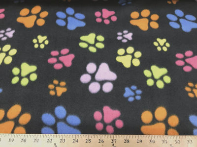 Paws On Black Fleece 100