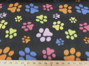 Paws On Black Fleece 100