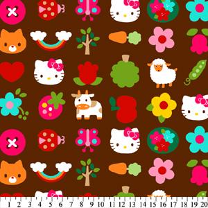 Anti-Pill Hello Kitty Flowers & Foxes Fleece 103