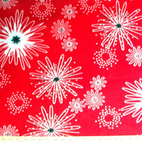 Premium Anti-Pill Red Floral Burst Fleece 198