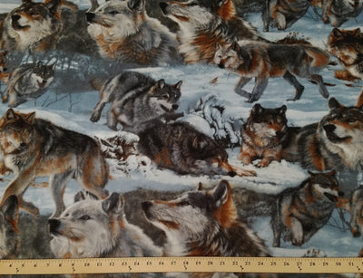 Premium Anti-Pill Cold Winter Wolves Fleece 254