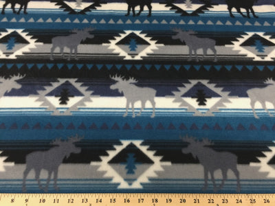 Anti-Pill Moose Crossing Blue 349
