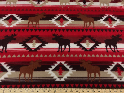 Anti-Pill Moose Crossing Red 397
