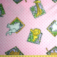 Premium Anti-Pill Zoo Animals Pink Fleece 4