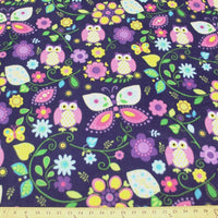 Premium Anti-Pill Owls On Purple Fleece 51