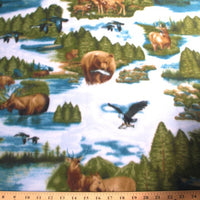 Premium Anti-Pill Mountain Deer & Bear Fleece 522