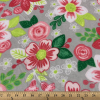 Anti Pill Ventura Floral Gray Fleece 555