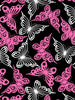 Premium Anti-Pill Butterfly Pink Fuchsia Fleece 55