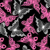 Premium Anti-Pill Butterfly Pink Fuchsia Fleece 55