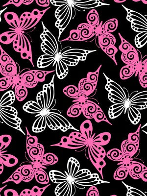 Premium Anti-Pill Butterfly Pink Fuchsia Fleece 55