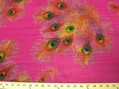 Printed Chiffon PEACOCK FUCHSIA