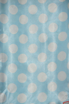 Polka Dot Charmeuse Satin BABY BLUE WHITE SP-108
