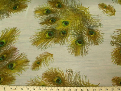 Printed Chiffon PEACOCK CREAM