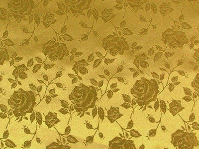 Floral Satin Brocade Gold