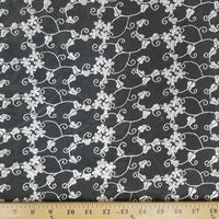 SWATCHES White Fancy Embroidery Mesh Lace
