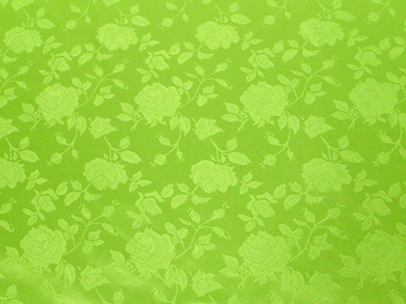 Floral Satin Brocade Light Lime