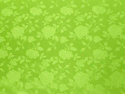 Floral Satin Brocade Light Lime