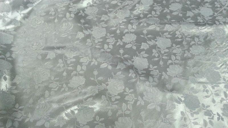 Floral Satin Brocade White