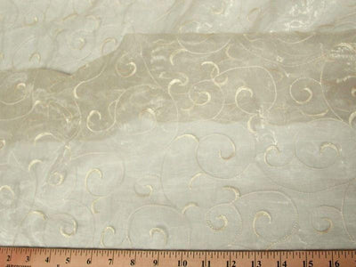 Embroidered Organza CHAMPAGNE