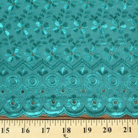 Eyelet Embroidery Light Teal EL-8