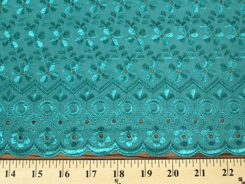 Eyelet Embroidery Light Teal EL-8