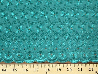 Eyelet Embroidery Light Teal EL-8