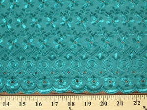Eyelet Embroidery Light Teal EL-8