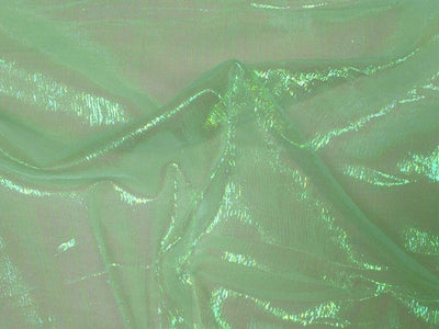 Irridescent Crinkled Barbie Organza Green