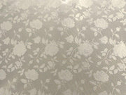 Floral Satin Brocade Silver
