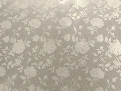 Floral Satin Brocade Silver