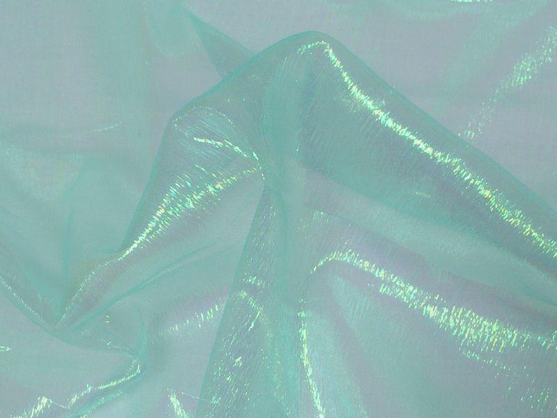 Irridescent Crinkled Barbie Organza Aqua