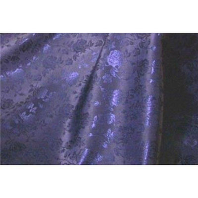 Floral Satin Brocade Navy Blue