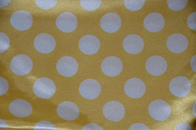 Polka Dot Charmeuse Satin YELLOW WHITE SP-106