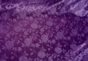Floral Satin Brocade Plum