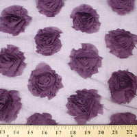 Rose Bud Chiffon Mesh Plum