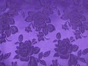 Floral Satin Brocade Medium Rose Purple