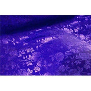 Floral Satin Brocade Royal Blue