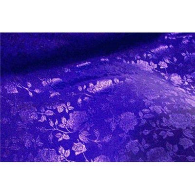 Floral Satin Brocade Royal Blue