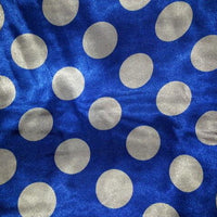 Polka Dot Charmeuse Satin ROYAL BLUE WHITE SP-113