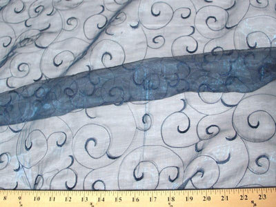 Embroidered Organza DARK ROYAL