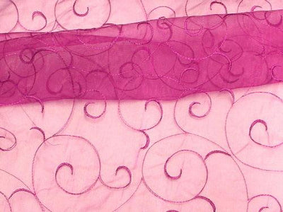 Embroidered Organza MAGENTA 