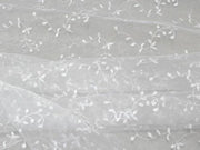 Embroidered Vine Organza White