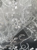 SWATCHES White Fancy Embroidery Mesh Lace